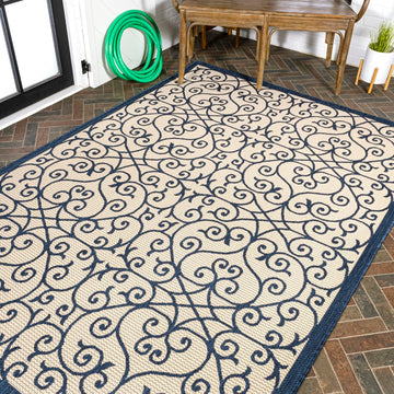 Madrid Vintage Filigree Textured Weave Indoor/outdoor Area Rug